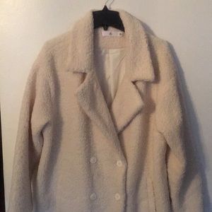 Missguided Ivory teddy bear 🧸 long coat